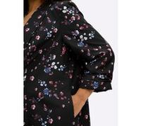 Sheego Blazer mit Blumen-Alloverprint 48 schwarz-koralle-bedruckt