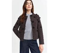 Blazerjacke mit Blütenapplikationen 42 dark chocolate