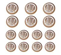 Blazerknopf-Set aus Metall, goldfarben, 23 mm und 18 mm, für Herrenblazer, Anzüge, Sportmäntel, Uniformen und Jacken, 14-teilig