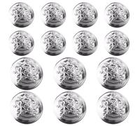 Blazerknopf-Set aus Metall, silberfarben, 18 mm und 23 mm, ohne Nähen, abnehmbare Vintage-Knöpfe für Blazer, Damen und Herren, Jeans, Bekleidungszubehör für Blazer, Anzüge, Sportmäntel, Uniformjacken