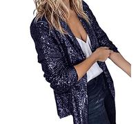 Blazerrr Damen Sportlich Damen Jacke Mit Pailletten Lässig Langärmelig Glitzer Party Glänzendes Oberbekleidung Lange Mantel Für Damen Winter