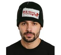 Bleeding Through Beanie kuschelige Mütze stylische Strick-Beanie Fan-Artikel KC109495BTH Schwarz