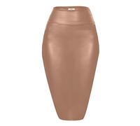 Bleistiftrock aus Kunstleder, knielang, Midi-Rock für Damen - - Mittel