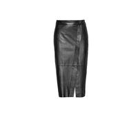 Bleistiftrock BUGATTI "bugatti Lederrock", Damen, Gr. 42, schwarz, Obermaterial: 100% Lammleder LEL., uni, regular fit, Röcke Bleistiftrock, mit modernen Frontschlitz (10348010-42) schwarz