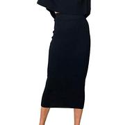 Bleistiftrock Damen Lang, Rock Damen Sommer Wickelrock Midi Sommerrock Leicht Strick Röcke Elegant Einfarbig Figurbetont Midirock A Line Elastischer Hohe Taille Freizeitrock Stretch Strickrock