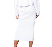 Bleistiftrock Damen Lang, Rock Damen Sommer Wickelrock Midi Sommerrock Leicht Strick Röcke Elegant Einfarbig Figurbetont Midirock A Line Elastischer Hohe Taille Freizeitrock Stretch Strickrock