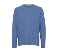 Blend 20715015 Tee Herren Sweatshirt Pullover Pulli Longsleeve Frottee-Optik Brusttasche uifarben Regular Fit Baumwoll-Polyester-Qualität, Größe:L, Farbe:Delft (194039)