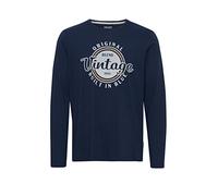 Blend 20715015 Tee Herren Sweatshirt Pullover Pulli Longsleeve Frottee-Optik Brusttasche uifarben Regular Fit Baumwoll-Polyester-Qualität, Größe:M, Farbe:Dress Blues (194024)