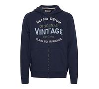 Kapuzensweatjacke BLEND "Kapuzensweatjacke BHSweatshirt", Herren, Gr. M, blau (marineblaus), Obermaterial: 60% Baumwolle CO. 40% Polyester PES., Sweatjacken (66979007-M) marineblaus