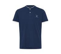 Blend 20715179 Polo Herren Poloshirt Polohemd Stehkragen mit Knopfleiste Hochwertiger Baumwoll-Pique Regular Fit, Größe:L, Farbe:Dress Blues (194024)