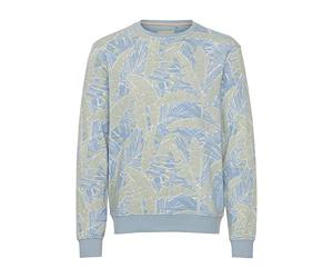 Blend 20715350 Herren Sweatshirt Pullover Pulli mit Rundhalsausschnitt O-Neck Print Sommer Blumen, Größe:M, Farbe:Dusty Blue (164010)