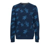 Blend 20715358 Herren Sweatshirt Pullover Pulli mit Rundhalsausschnitt O-Neck AOP Print Sommer Blumen, Größe:M, Farbe:Dress Blues (194024)