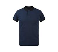 Poloshirt BLEND "BHAlaron", Herren, Gr. L, blau (navy), Web, 100% Baumwolle, gepunktet, regular fit, V-Ausschnitt, Rippbündchen, Shirts, Klassisches Polo-Shirt (11342145-L) navy