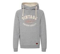 Blend Alejandro Herren Kapuzenpullover Hoodie Pullover Mit Kapuze Cross-Over-Kragen Und Fleece-Innenseite, Größe:XXL, Farbe:Zink Mix (70815)