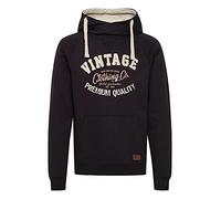Blend Alejandro Herren Kapuzenpullover Hoodie Pullover Mit Kapuze Cross-Over-Kragen Und Fleece-Innenseite, Größe:L, Farbe:Black (70155)