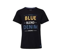 Blend Artur Herren T-Shirt Kurzarm Shirt mit Print aus 100% Baumwolle, Größe:L, Farbe:Black (194007)