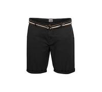 Blend BDBruno BT Herren Big & Tall Chino Shorts Bermuda Kurze Hose mit Gürtelschlaufen Stretch-Anteil Regular Fit, Größe:4XL, Farbe:Black (194007)
