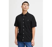 Kurzarmhemd BLEND "BHShirt", Herren, Gr. S, US-Größen, schwarz, 100% Viskose, unifarben, regular fit normal, ohne Ausschnitt, abgesteppt, Hemden, Lässiges Kurzarmhemd mit Brusttasche (64315726-S) schw