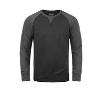 Longpullover BLEND "BHAari", Herren, Gr. M, charcoal, Sweatware, 60% Baumwolle, 40% Polyester, regular fit, Rundhals, eingesetzt, Pullover Longpullover, Pullover mit Rundhalsausschnitt (78894064-M) ch
