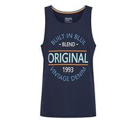 Tanktop BLEND "BHAlvarez", Herren, Gr. M, marineblaus, Web, 100% Baumwolle, bedruckt, regular fit normal, Rundhals, Tops Tanktop, Lässiges Tanktop mit Rundhalssauschnitt (77274967-M) marineblaus