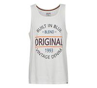 Tanktop BLEND "BHAlvarez", Herren, Gr. XXL, weiß (snow weiß), Web, 100% Baumwolle, bedruckt, regular fit normal, Rundhals, Tops Tanktop, Lässiges Tanktop mit Rundhalssauschnitt (42252164-XXL) snow wei