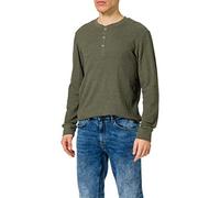 Blend Longsleeve mit Knopfleiste in Oliv, Größe L