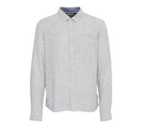 Blend BHBobby Herren Hemd Langarmhemd Herrenhemd mit Kentkragen Knopfleiste Leinenmix Regular fit, Größe:L, Farbe:Dress Blues (194024)