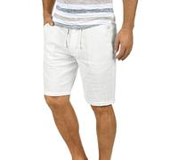 Blend BHBones Herren Shorts Kurze Hose Bermuda mit Leinen-Optik Eingrifftaschen 100% Baumwolle Regular fit, Größe:S, Farbe:White (70002)