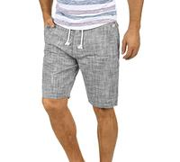 Blend BHBones Herren Shorts Kurze Hose Bermuda mit Leinen-Optik Eingrifftaschen 100% Baumwolle Regular fit, Größe:L, Farbe:Black (70155)