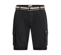 Cargoshorts BLEND "BHBrian", Herren, Gr. M, US-Größen, schwarz, Web, 98% Baumwolle, 2% Elasthan, unifarben, regular fit kurz, Hosen, Stilvolle Cargo Shorts mit Taschen und Gürtel (77091724-M) schwarz