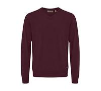 Strickpullover BLEND "BHBRUTON V-neck", Herren, Gr. S, winetasting, 100% Polyester, meliert, Basic, regular fit normal, V-Ausschnitt, eng, Pullover Strickpullover, Stilvoller Strickpullover mit V-Auss