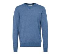 Blend Strickpullover BHBruton Herren, 100% Polyester, meliert, Rundhals, Blau, Gr. S