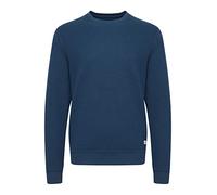 Blend BHChristo Herren Sweatshirt Pullover Sweater mit Rundhalsausschnitt Rippbündchen Label-Details Baumwollmischung Regular fit, Größe:L, Farbe:Dress Blues (194024)