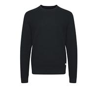 Blend BHChristo Herren Sweatshirt Pullover Sweater mit Rundhalsausschnitt Rippbündchen Label-Details Baumwollmischung Regular fit, Größe:XXL, Farbe:Black (194007)