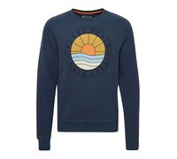 Blend BHClios Herren Sweatshirt Pullover Pulli mit Rundhalsausschnitt O-Neck Print, Größe:L, Farbe:Dress Blues (194024)
