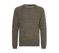 Blend BHDan Herren Strickpullover Feinstrick Pullover mit Rundhalsausschnitt Baumwollmischung Label-Patch Regular fit, Größe:L, Farbe:Burnt Olive (77011)
