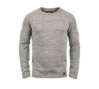 Blend BHDan Herren Strickpullover Feinstrick Pullover mit Rundhalsausschnitt Baumwollmischung Label-Patch Regular fit, Größe:M, Farbe:Zink Mix (70815)