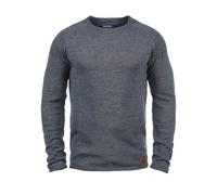 Blend BHDan Herren Strickpullover Feinstrick Pullover mit Rundhalsausschnitt Baumwollmischung Label-Patch Regular fit, Größe:XXL, Farbe:Ensign Blue (70260)