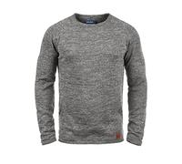 Blend BHDan Herren Strickpullover Feinstrick Pullover mit Rundhalsausschnitt Baumwollmischung Label-Patch Regular fit, Größe:S, Farbe:Pewter Mix (70817)