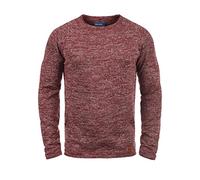 Blend BHDan Herren Strickpullover Feinstrick Pullover mit Rundhalsausschnitt Baumwollmischung Label-Patch Regular fit, Größe:M, Farbe:Andorra Red (73811)
