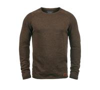 Blend BHDan Herren Strickpullover Feinstrick Pullover mit Rundhalsausschnitt Baumwollmischung Label-Patch Regular fit, Größe:XL, Farbe:Coffee Brown (71507)