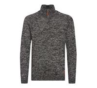 Blend BHDanovan Herren Strickpullover Troyer Feinstrick Pullover mit Troyerkragen Reißverschluss Rippbündchen Baumwollmischung Regular fit, Größe:L, Farbe:Black (70155)