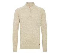 Blend BHDanovan Herren Strickpullover Troyer Feinstrick Pullover mit Troyerkragen Reißverschluss Rippbündchen Baumwollmischung Regular fit, Größe:L, Farbe:Bone White (70016)