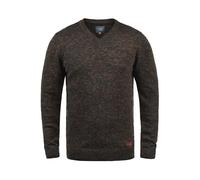 Blend BHDansel Herren Strickpullover Feinstrick Pullover mit V-Ausschnitt Rippbündchen Baumwollmischung Regular fit, Größe:L, Farbe:Burned Orange (73823)
