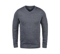 Blend BHDansel Herren Strickpullover Feinstrick Pullover mit V-Ausschnitt Rippbündchen Baumwollmischung Regular fit, Größe:XL, Farbe:Ensign Blue (70260)