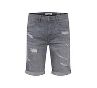 Jeansshorts BLEND "BHDeniz", Herren, Gr. XL, US-Größen, blau (denim grau), Web, 98% Baumwolle, 2% Elastan, unifarben, normal kurz, Jeans Jeansshorts, Stilvolle 5-Pocket-Jeansshorts mit Destroyed-Effek