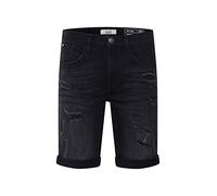 Blend BHDeniz Herren Jeans Shorts Kurze Denim Hose mit Destroyed-Optik und Stretch, Größe:M, Farbe:Denim Black (76204)