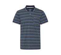 Poloshirt BLEND "BHDominik", Herren, Gr. M, blau (marineblaus), Web, 60% Baumwolle, 40% Polyester, gestreift, regular fit normal, V-Ausschnitt, Shirts, Klassisches Polo-Shirt (60159662-M) marineblaus