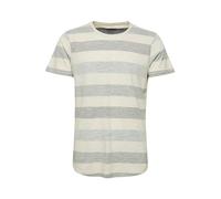 Blend BHEfkin Herren T-Shirt Kurzarm Shirt mit Streifen Rundhals-Ausschnitt Baumwollmischung Regular fit, Größe:2XL, Farbe:Steepl Grey (75121)