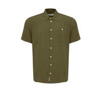 Kurzarmhemd BLEND "BHShirt", Herren, Gr. XXL, US-Größen, olive night, 100% Viskose, unifarben, regular fit normal, ohne Ausschnitt, abgesteppt, Hemden, Lässiges Kurzarmhemd mit Brusttasche (90347635-X